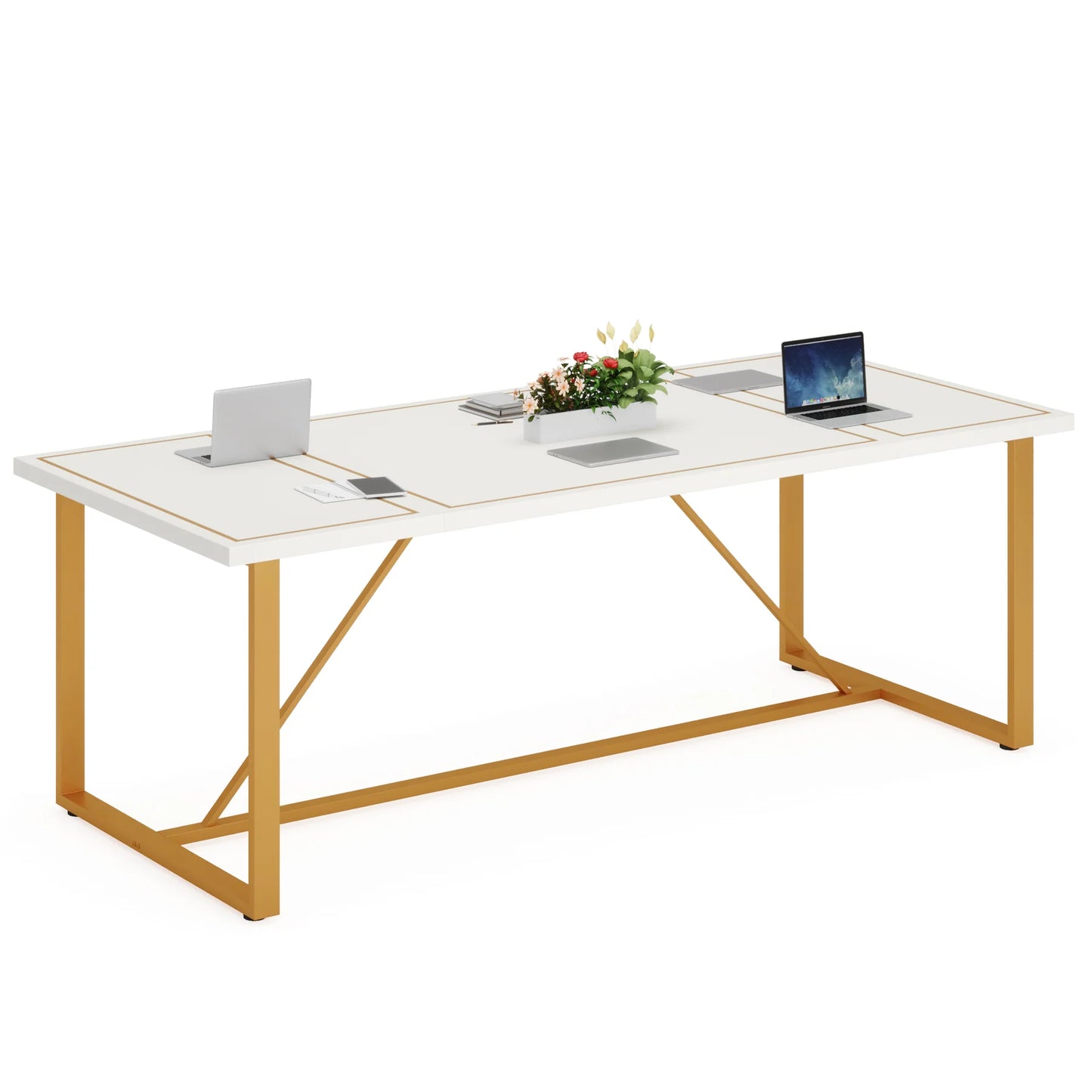 6FT Conference Table, 70.9’’ Modern Large Executive Computer Desk