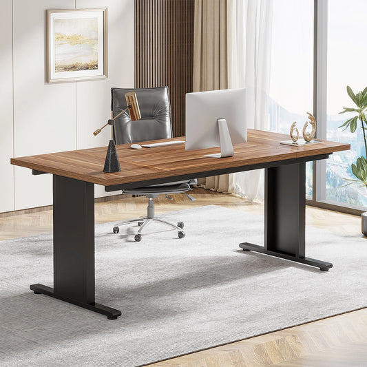 6FT Conference Table, 62.99” Rectangular Meeting Table Boardroom Desk