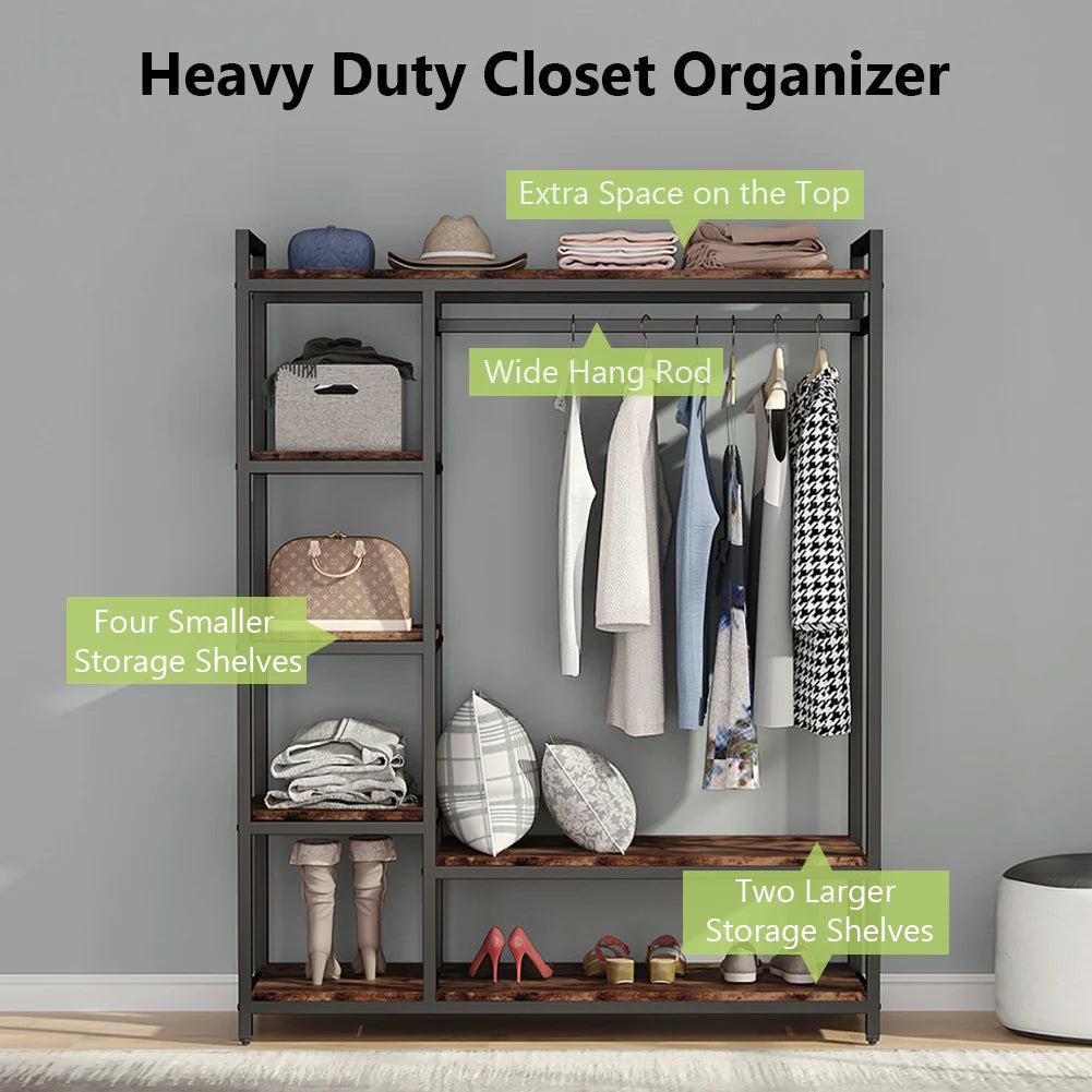 Freestanding Closet Organizer, Portable Garment Rack