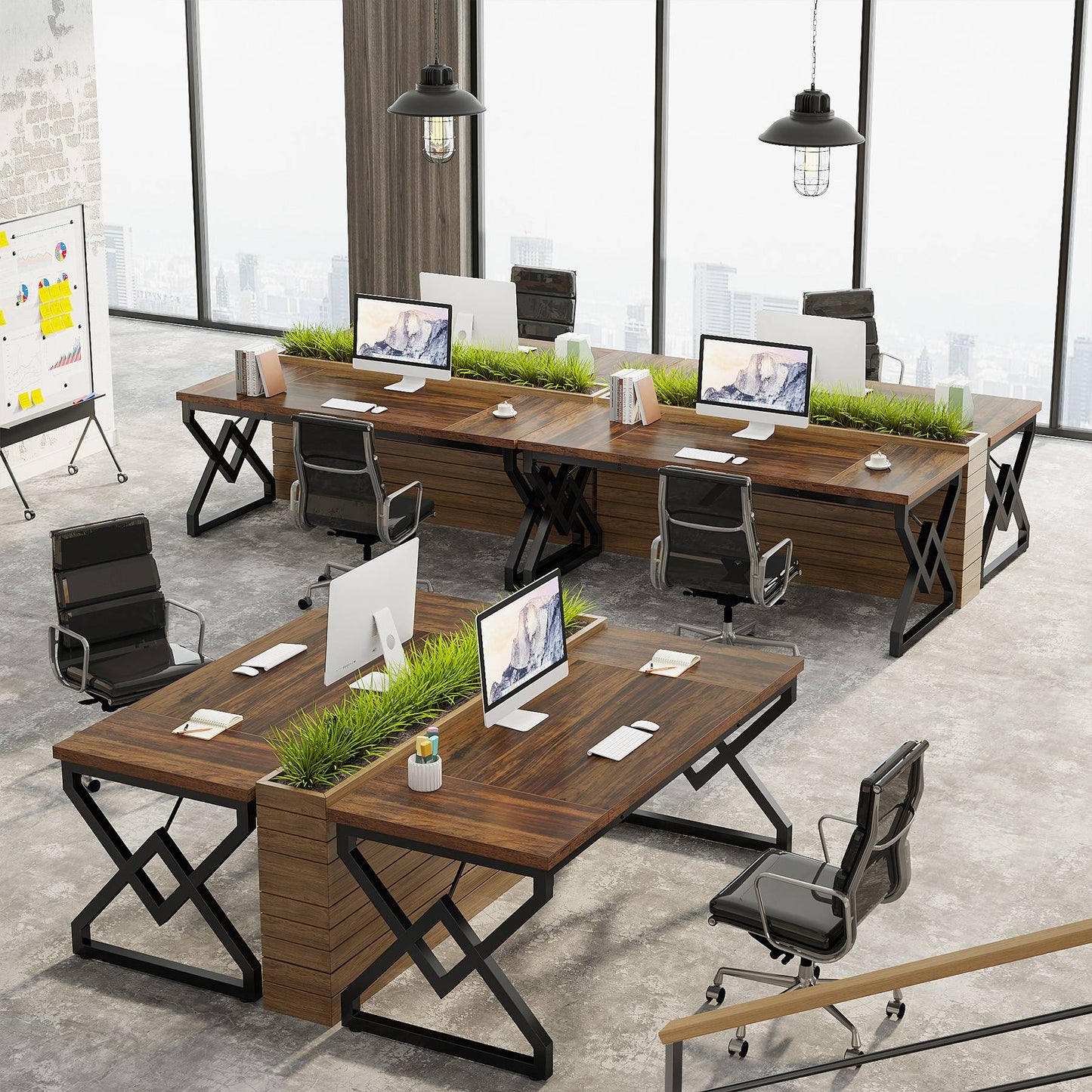 Executive Desk, 63” Large Computer Desk for Home Office