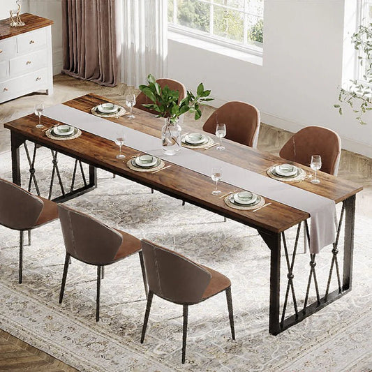 78.7“ Dining Table, Industrial Kitchen Table for 4-6 person