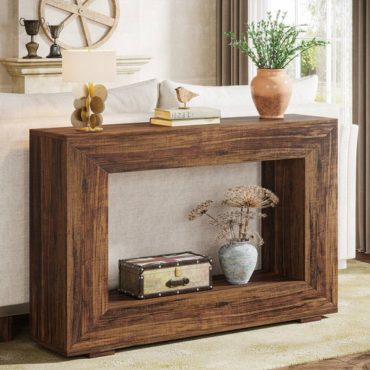 Farmhouse Console Table, 47" Wood Entryway Sofa Table with Storage