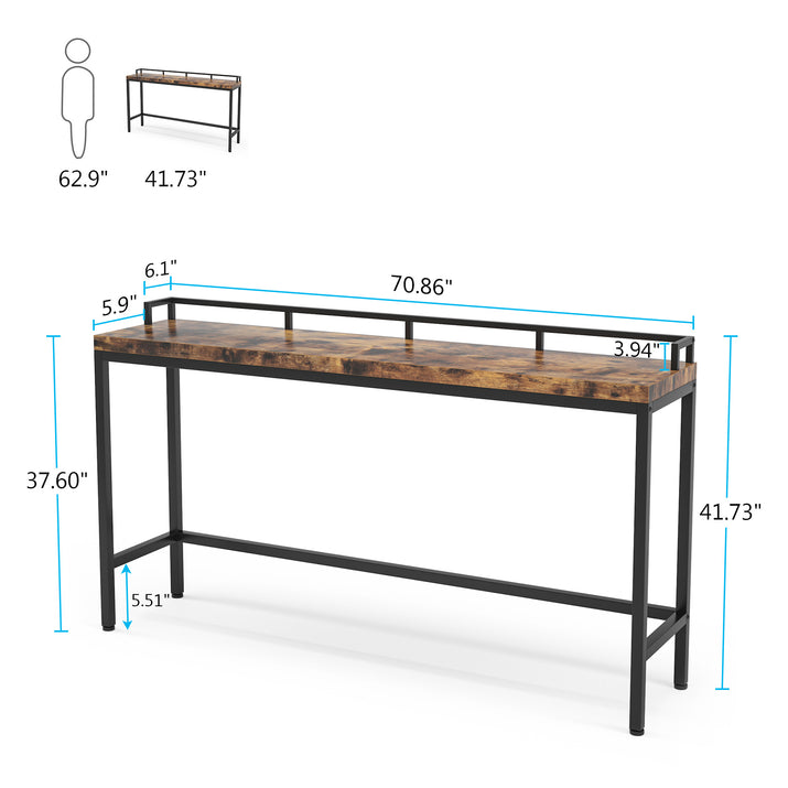 70.9 inch Extra Long Sofa Table, Narrow Long Console Table