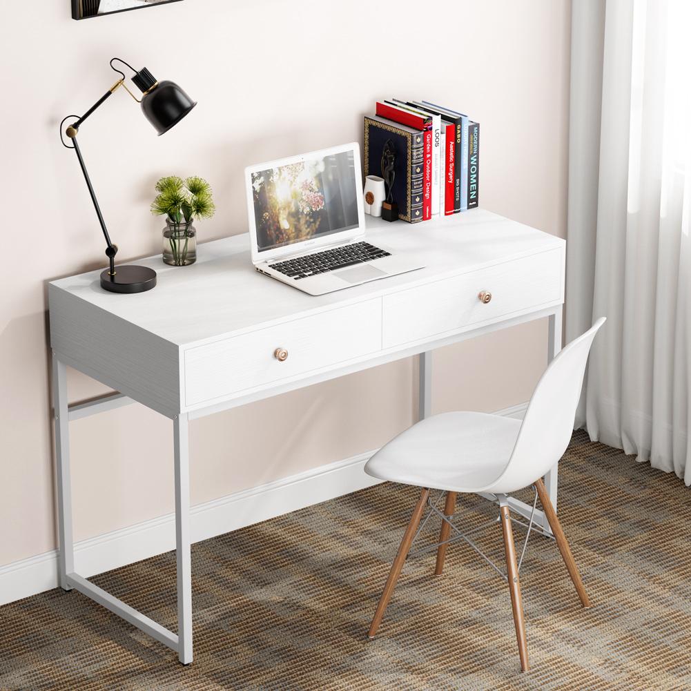 Computer Desk with 2 Storage Drawers, Makeup Vanity Console Table