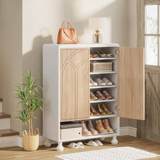 Shoe Cabinet, Modern Wood Shoe Organizer Cabinet with Door