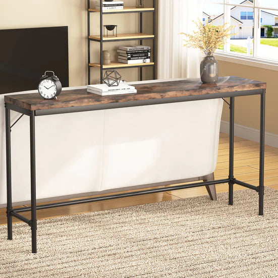 Narrow Console Table, 71-Inch Extra Long Industrial Hallway Table