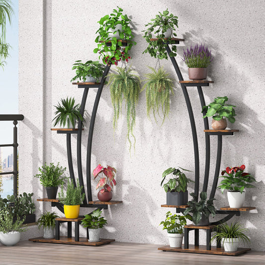 Plant Stand, Metal Curved Display Shelf Pack of 2