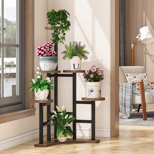 Corner Plant Stand Indoor, 6 Tiered Plant Shelf Flower Stand