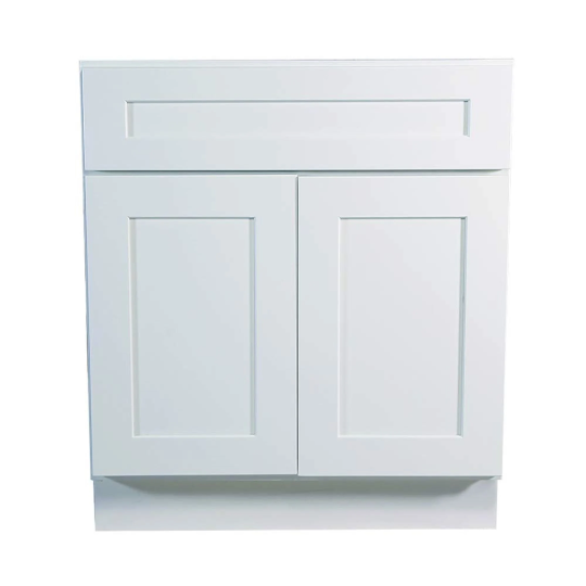 24'' 30'' 36'' White Shaker Single-sink Bathroom Vanity Base Cabinet Wide x 21" Deep x 34.5” Height