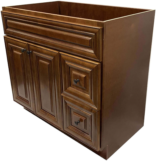 New Maple walnut Single-sink Bathroom Vanity Base Cabinet 36" Wide x 21" Deep MW -V3621D