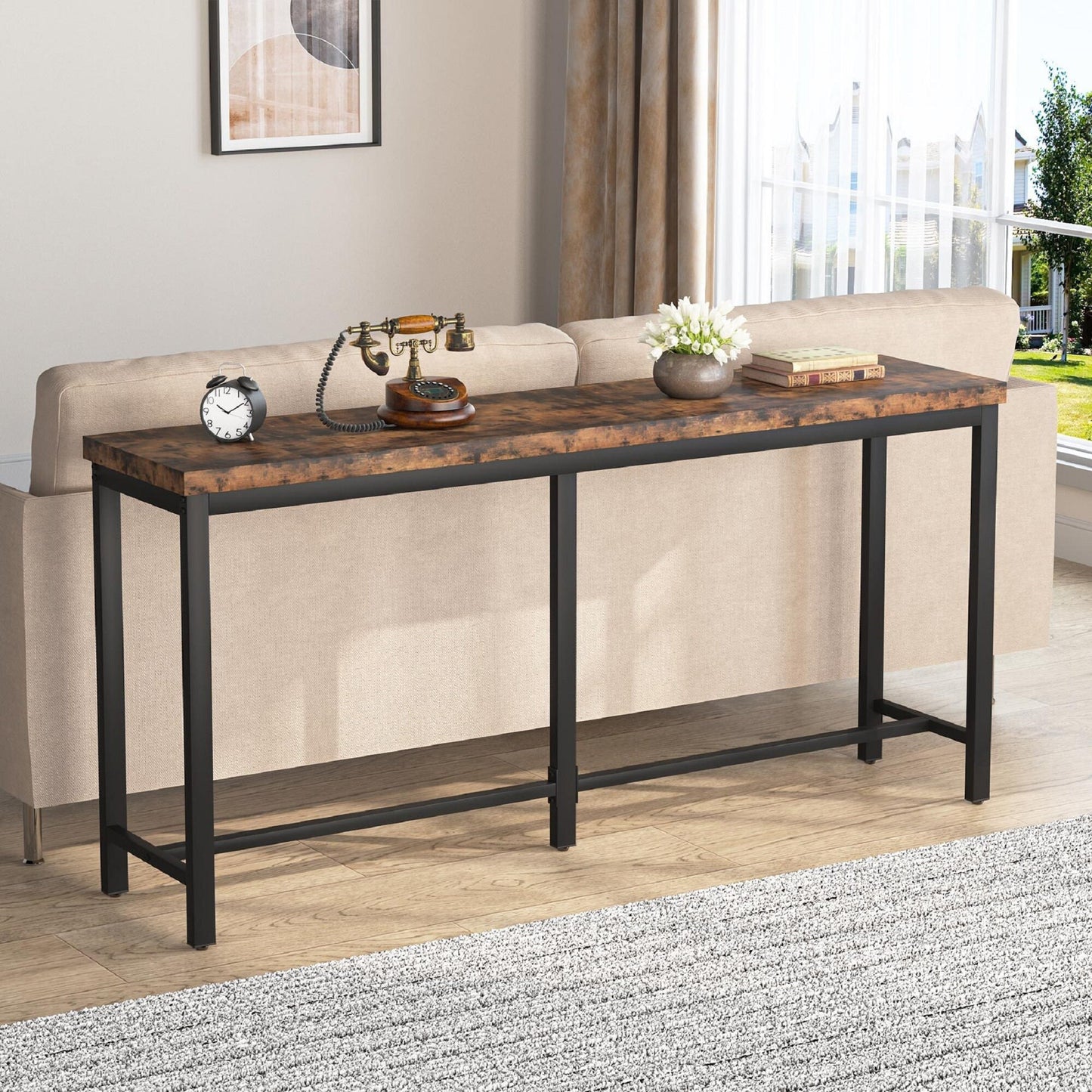 70.9 inch Extra Long Sofa Console Table, Narrow Entryway Table