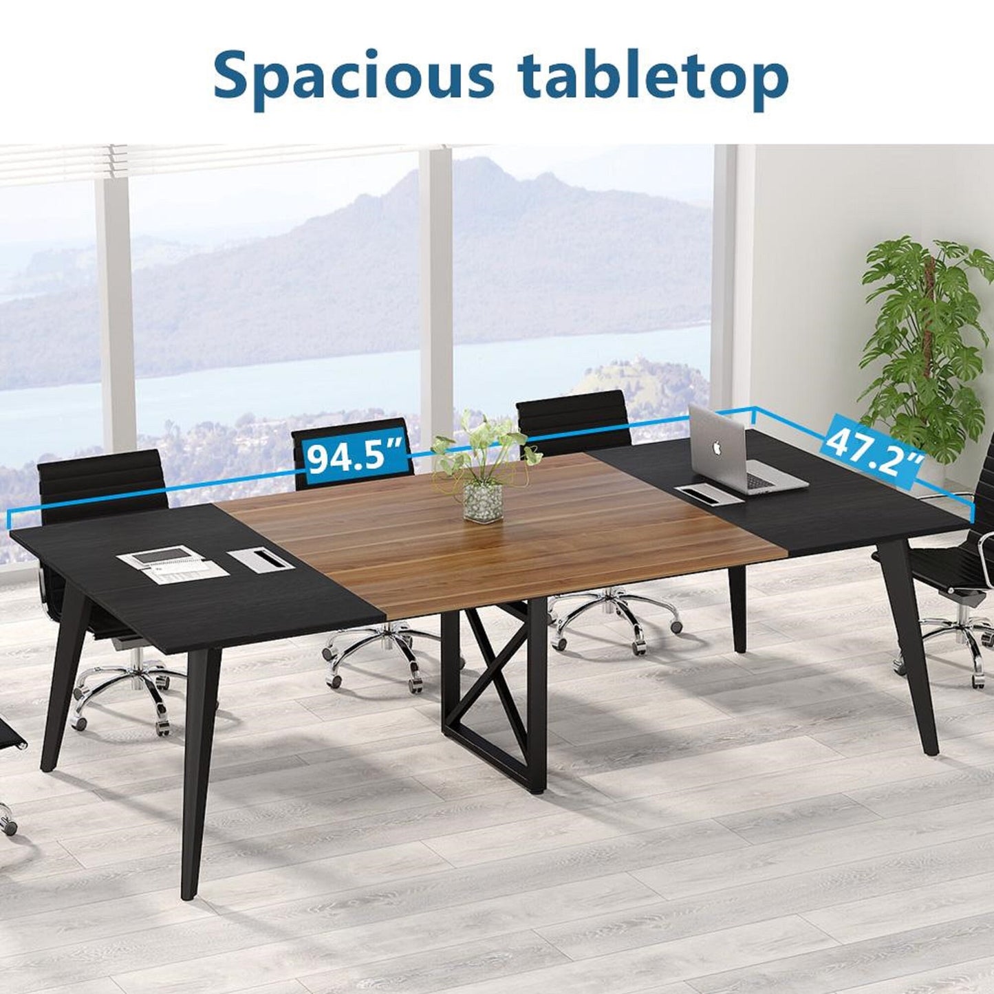 8FT Conference Table, 94.5L x 47.2W inch Large Meeting Table